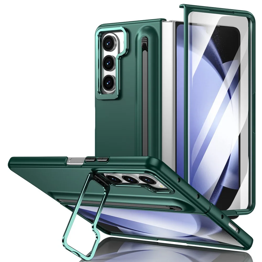 Business Lens Bracket Premium Film Integrated Case For Samsung Galaxy Z Fold 7 6 5 4 3 With Pen Slot Holder Anti-Drop Hard Cover Business Lens Bracket Premium Film Integrated Case For Samsung Galaxy Z Fold 7 6 5 4 3 With Pen Slot Holder Anti-Drop Hard Cover