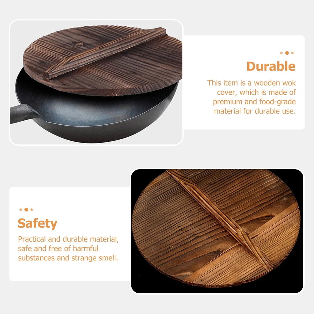Kitchen Utensils Wooden Pot Lid Food Grill Carbon Steel Wok Pan Anti-splash Cover
Kitchen Utensils Wooden Pot Lid Food Grill Carbon Steel Wok Pan Anti-splash Cover
