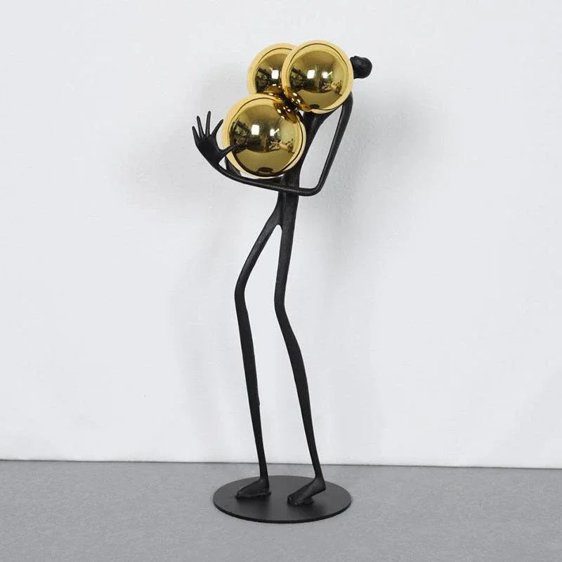 Minimalist Black Matchstick Men Ornaments Golden Ball Decorative Character Statue Desk Decoration Abstract Figure Sculpture
Minimalist Black Matchstick Men Ornaments Golden Ball Decorative Character Statue Desk Decoration Abstract Figure Sculpture