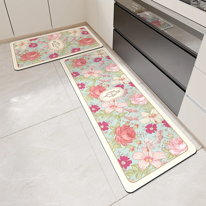 

Slip Absorbent Kitchen Mat Quick Drying Living Room Carpet Diatomaceous Mud Absorbent Anti Fall Rugs Anti Oil Stain Floor Mats