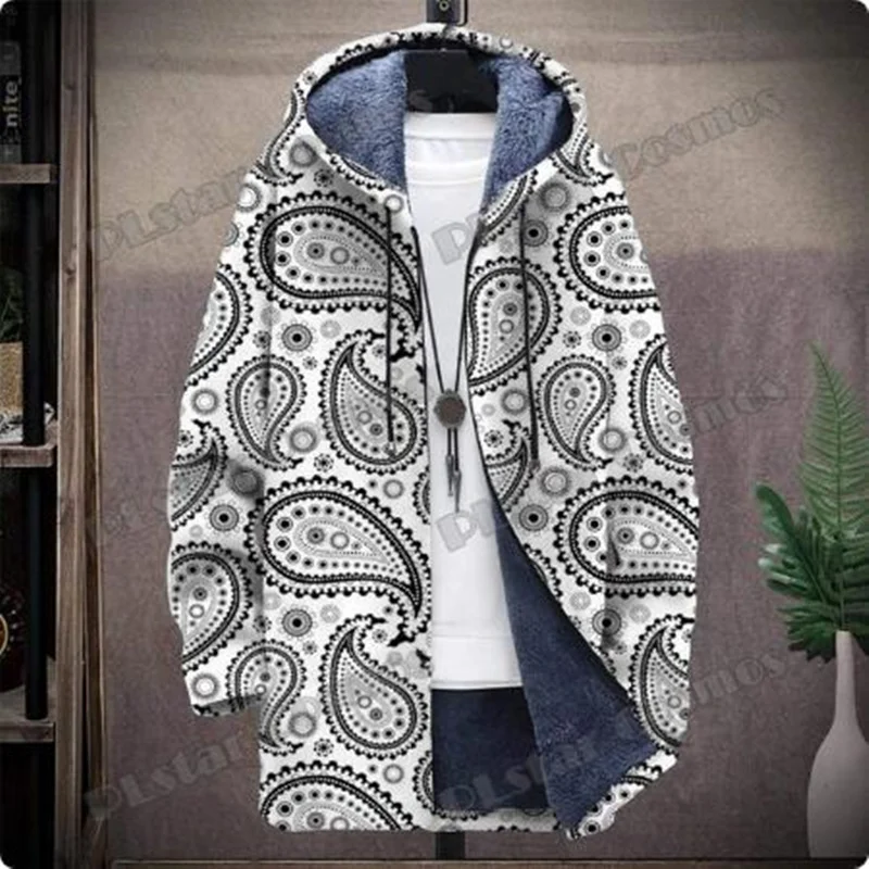 New Men's Fashion Coat Colorful Paisley Pattern Cashmere 3D Printing Hooded Coat Winter Casual Thickened Warm Hooded Jacket
New Men's Fashion Coat Colorful Paisley Pattern Cashmere 3D Printing Hooded Coat Winter Casual Thickened Warm Hooded Jacket