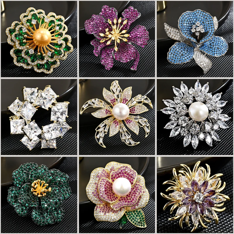 Autumn New Colorful Flower Brooches for Women Luxury Copper Inlaid Zircon Shiny Shell Corsage Coat Clothing Accessories Pins
Autumn New Colorful Flower Brooches for Women Luxury Copper Inlaid Zircon Shiny Shell Corsage Coat Clothing Accessories Pins
