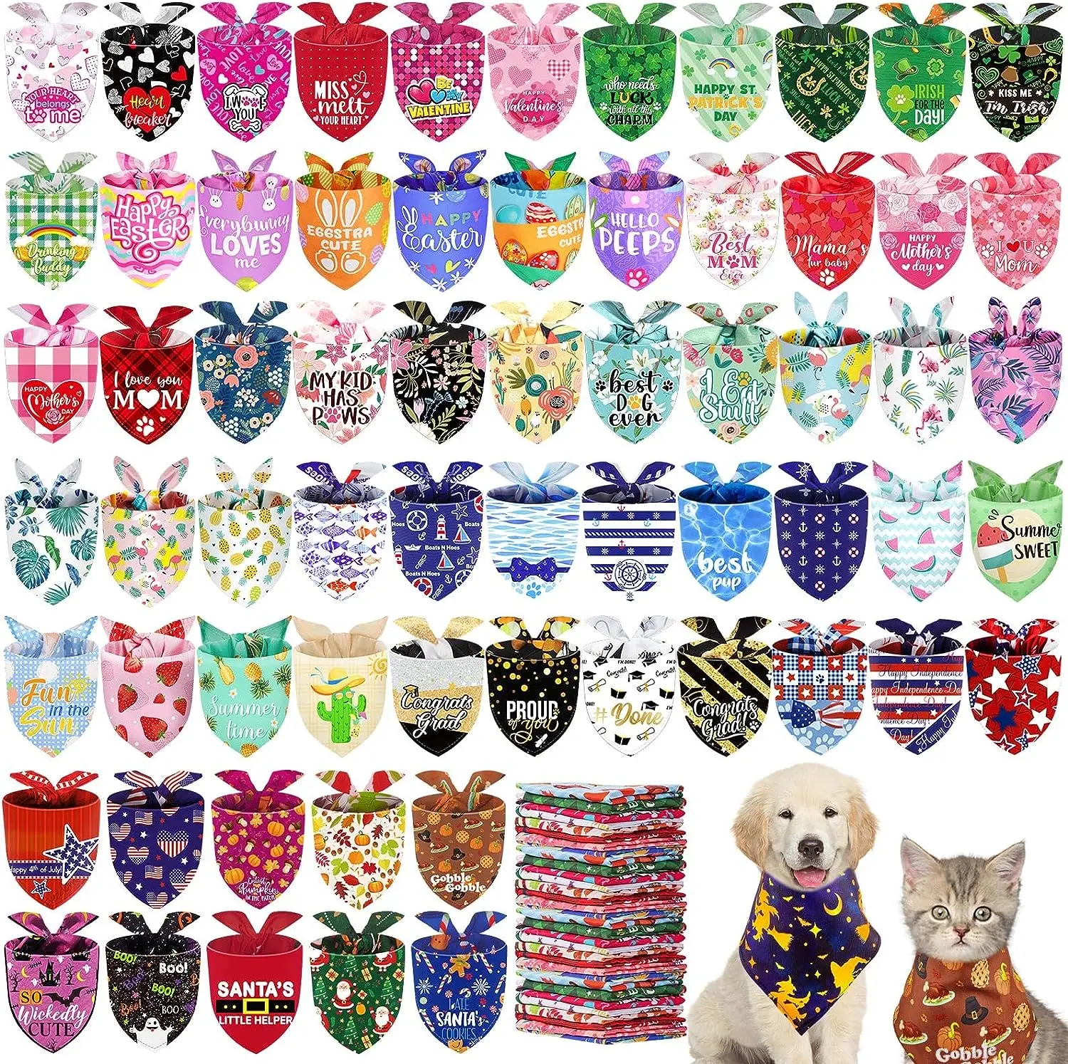 20Pcs Holiday Dog Bandana Bulk Dog Scarf Valentine's Day Christmas Easter Plaid Summer Beach Dog Bandana For Small Medium Dogs
20Pcs Holiday Dog Bandana Bulk Dog Scarf Valentine's Day Christmas Easter Plaid Summer Beach Dog Bandana For Small Medium Dogs