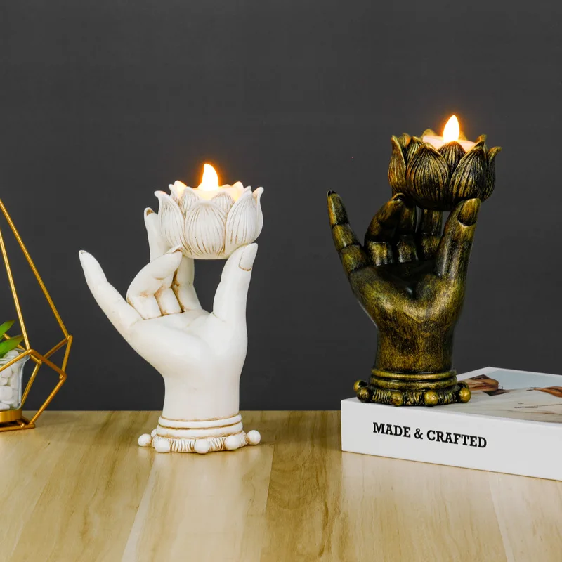 Artistic Buddha Hand Lotus Flower Candle Holder Religious Style Simple Home Decor Resin Crafts Interior Tabletop Ornament Gift
Artistic Buddha Hand Lotus Flower Candle Holder Religious Style Simple Home Decor Resin Crafts Interior Tabletop Ornament Gift
