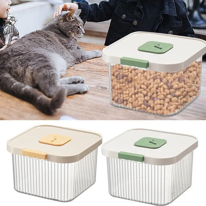

Cat Dog Food Storage Container Dry Cat Food Box Airtight Sealing Kitchen Grain Rice Storage Boxes Sealed Jar Bucket Cans Bin