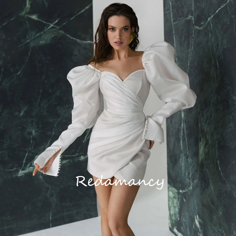 Redamancy Sexy White Sweetheart Satin Mermaid Wedding Dresses 2024 Backless Slim Knee-Length Homecoming Growns Party Dress
Redamancy Sexy White Sweetheart Satin Mermaid Wedding Dresses 2024 Backless Slim Knee-Length Homecoming Growns Party Dress