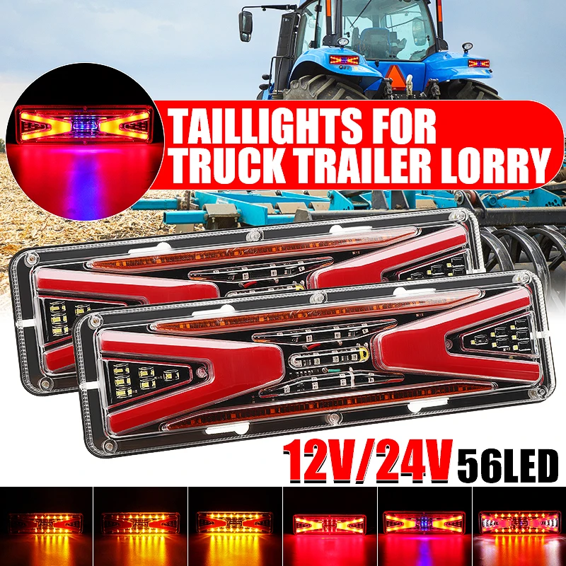 2Pcs 12V 24V Dynamic Led Truck Tail Light Turn Signal Rear Brake Lights Reverse Lorry Bus Camper Caravan Led Lights for Trailer
2Pcs 12V 24V Dynamic Led Truck Tail Light Turn Signal Rear Brake Lights Reverse Lorry Bus Camper Caravan Led Lights for Trailer