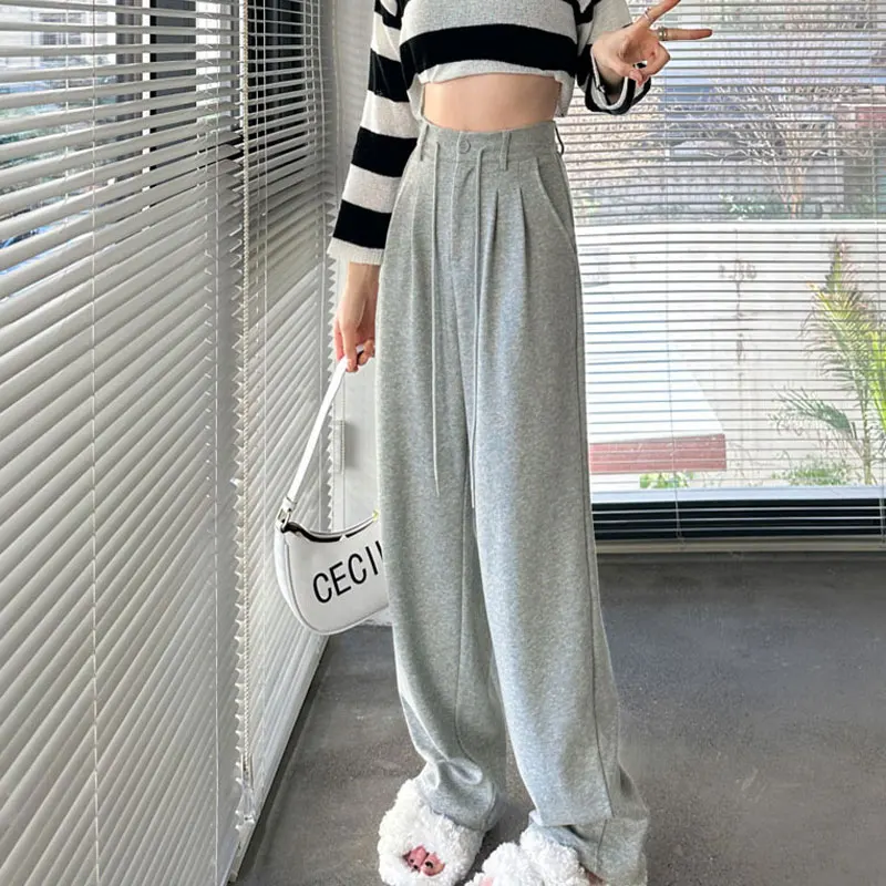 Women's Clothing Korean Fashion Street Casual Buttons Zipper Solid Color Pocket Pleated Office Lady Simplicity Wide Leg Pants
Women's Clothing Korean Fashion Street Casual Buttons Zipper Solid Color Pocket Pleated Office Lady Simplicity Wide Leg Pants