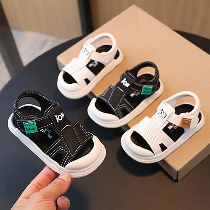 

Baby Boys Casual First Walkers Sandals Summer New Children's Collision Toe Shoes Sandals Beach Shoes Soft Sole Anti Slip Kids