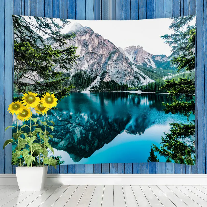 

Landscape Tapestry Maldives Summer Ocean Beach Scenery Wall Hanging Living Room Bedroom Dorm Tapestries Home Decoration Curtain