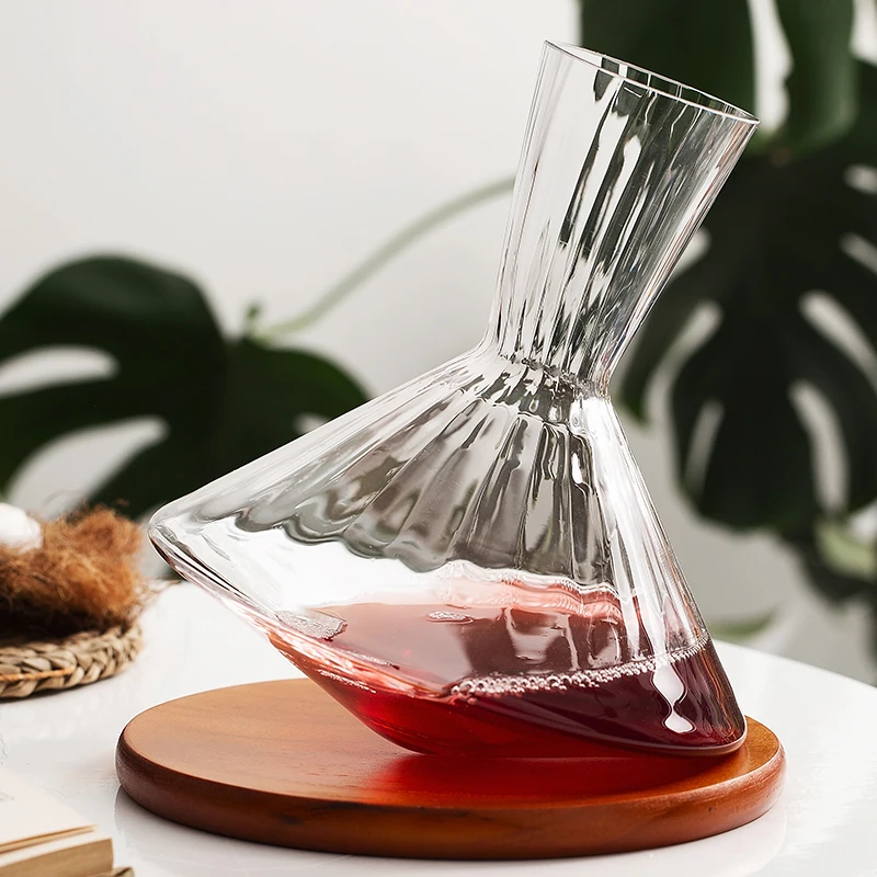 

Creative Spinning Tumbler Style Red Wine Decanter 33.8(fl.oz) - Hand Blown Lead-free Crystal Glass Red Wine Carafe Wine Gift