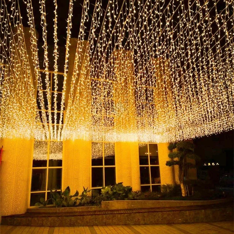 EU/US Fairy Lights Christmas Even Height Curtain Icicle LED String Lights Mall Street Eaves Decorative Outdoor Garland Garden
EU/US Fairy Lights Christmas Even Height Curtain Icicle LED String Lights Mall Street Eaves Decorative Outdoor Garland Garden
