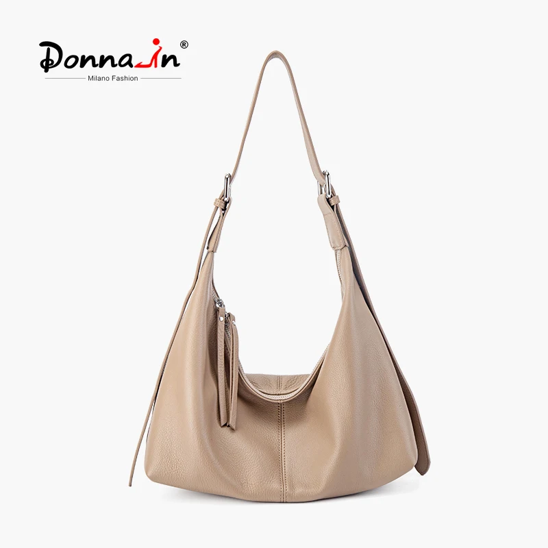 

Donnain Hobo Bags Women Crossbody Genuine Leather Soft Shoulder Bag Casual Minimalist Large Capacity Full Grain Calfskin