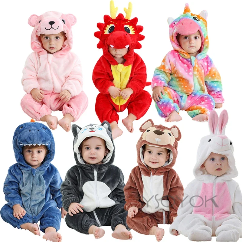 

Kigurumi Kids Unicorn Pajamas Panda Tiger Fox Leopard Costume Winter Flannel Boy Pijama Girl Sleepwear Children Onesie Jumpsuits