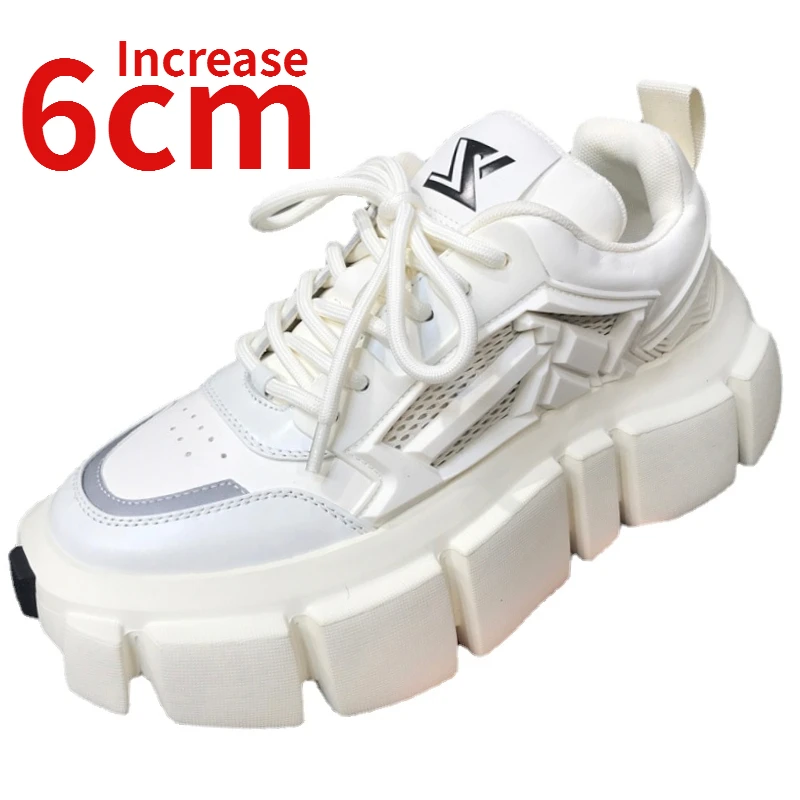 Genuine Leather Pantshoes Design White Dad's Shoes for Men Increase 6cm Trend Casual Sports Shoes Breathable Elevated Shoes Male
Genuine Leather Pantshoes Design White Dad's Shoes for Men Increase 6cm Trend Casual Sports Shoes Breathable Elevated Shoes Male