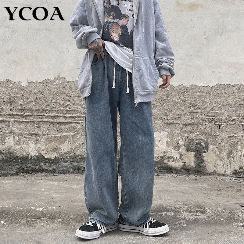 Women Jeans Baggy Straight Trousers Y2k Vintage Blue Pants Drawstring Streetwear Harajuku 2022 Korean Fashion Aesthetic Clothing
Women Jeans Baggy Straight Trousers Y2k Vintage Blue Pants Drawstring Streetwear Harajuku 2022 Korean Fashion Aesthetic Clothing