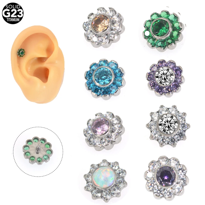 1Pc New ASTM F136 Implant Grade Titanium Pircing Flower Claw Setting Zircon Labret Top Helix Cartilage piercing s Jewelry
1Pc New ASTM F136 Implant Grade Titanium Pircing Flower Claw Setting Zircon Labret Top Helix Cartilage piercing s Jewelry