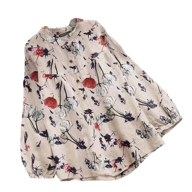 2023 Summer New Stand Up Collar Blouse Loose Casual Women's Long Sleeves Multi-button Floral Shirt Thin Blouse Vintage Style
2023 Summer New Stand Up Collar Blouse Loose Casual Women's Long Sleeves Multi-button Floral Shirt Thin Blouse Vintage Style