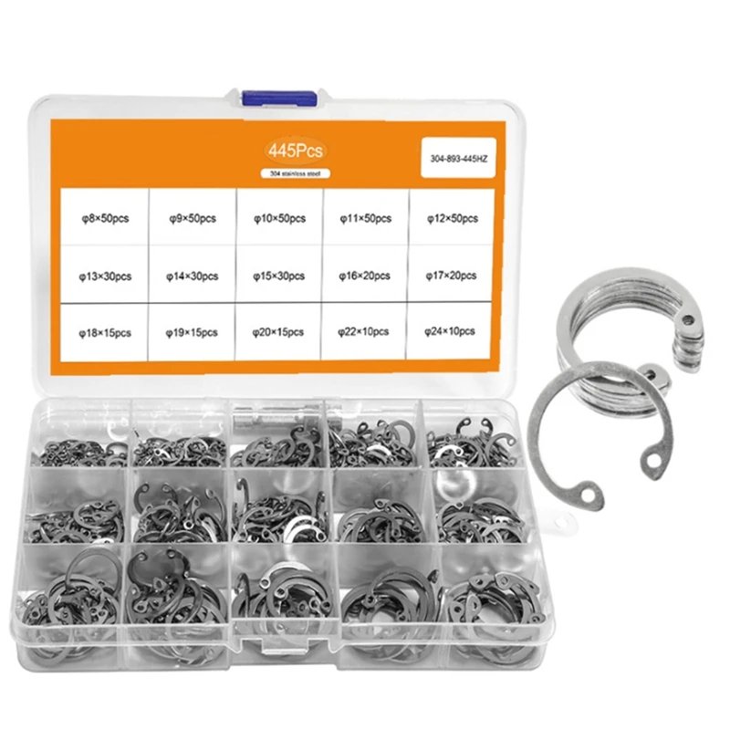 ABSF 445Pcs C Type Internal Circlip Retaining Rings Assortment Kit For Hole Circlip Snap Rings
ABSF 445Pcs C Type Internal Circlip Retaining Rings Assortment Kit For Hole Circlip Snap Rings