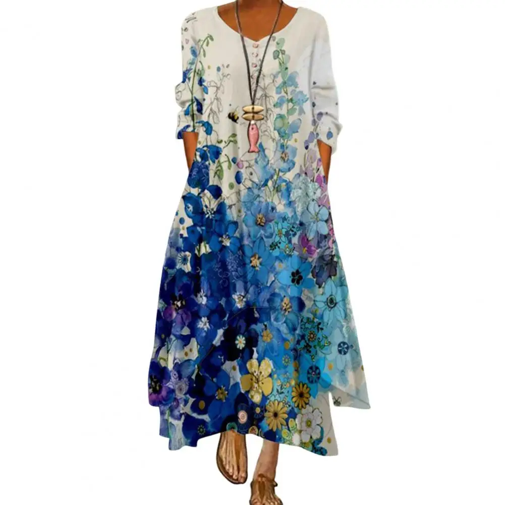 Vintage Ethnic Style Maxi Dress Women O-Neck Pockets Ankle Length A-Line Peacock Print Irregular Hem Tunic Dress Summer
Vintage Ethnic Style Maxi Dress Women O-Neck Pockets Ankle Length A-Line Peacock Print Irregular Hem Tunic Dress Summer