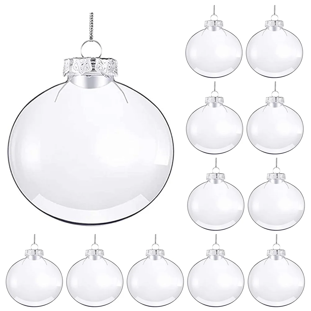 

Christmas Ball DIY Flat Hanging Decoration Macaron Transparent Hollow (60mm Ball) 20pcs Gadgets Tree