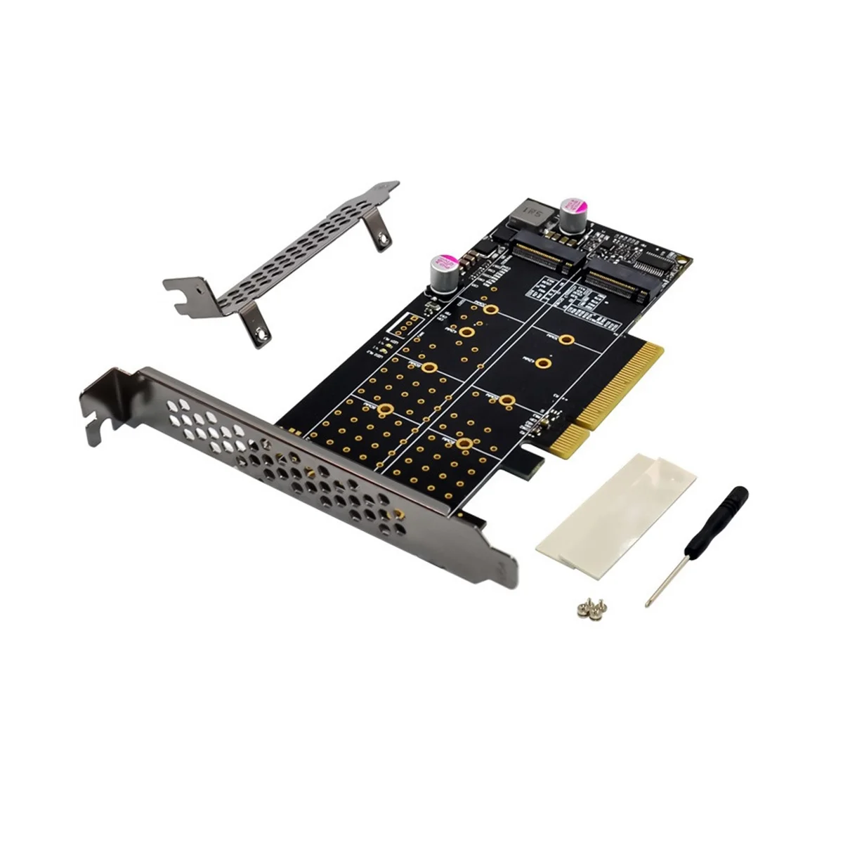 PCI-E X8 двухканальная M.2 NVMe SSD карта расширения M.2 M KEY NVMe адаптер твердотельных накопителей
PCI-E X8 двухканальная M.2 NVMe SSD карта расширения M.2 M KEY NVMe адаптер твердотельных накопителей