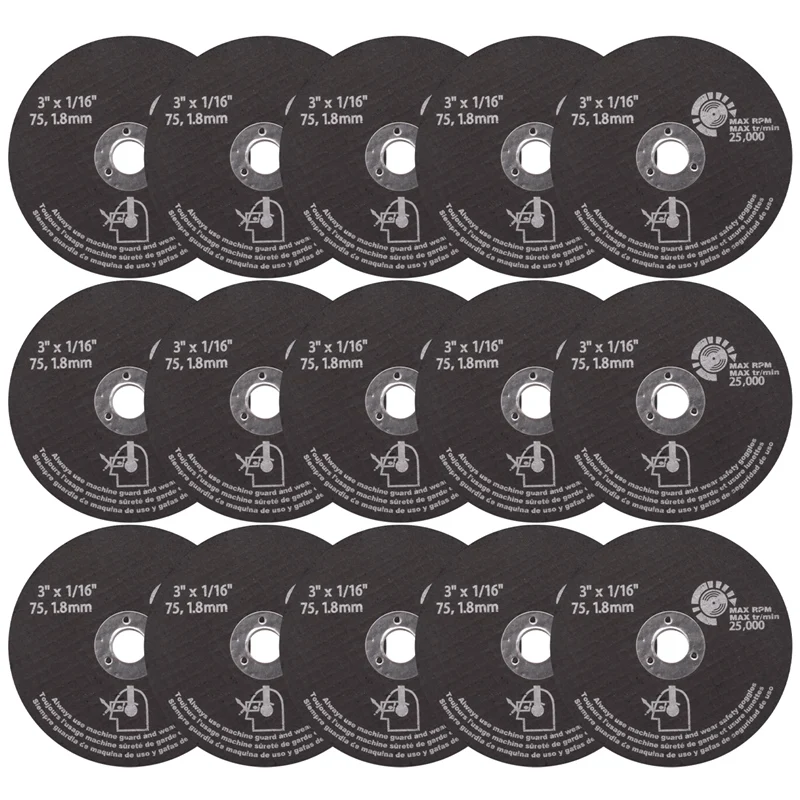 15Pcs 3Inch 75Mm Cut Off Wheel Resin Cutting Disc Fiber Circular Saw Blades For Metal Cutting 75X1.6X10mm
15Pcs 3Inch 75Mm Cut Off Wheel Resin Cutting Disc Fiber Circular Saw Blades For Metal Cutting 75X1.6X10mm