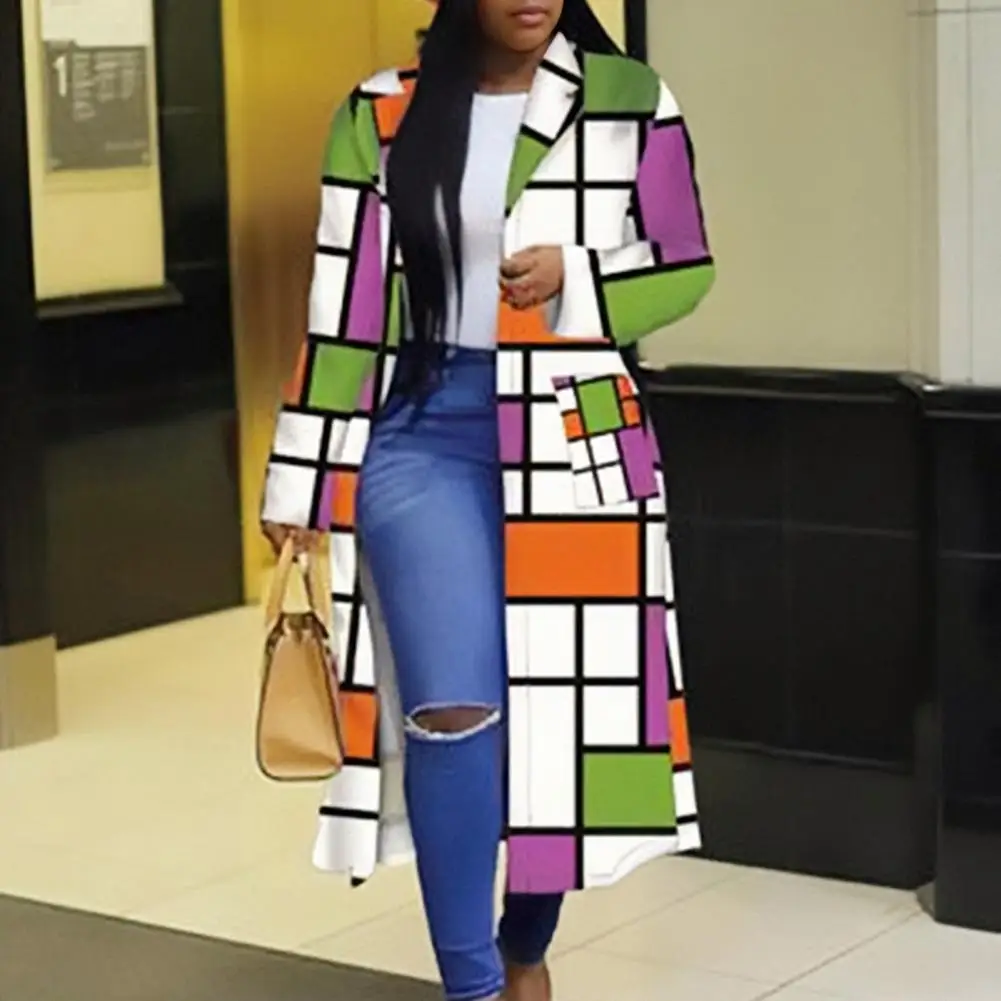 Trendy Lady Jacket Turndown Collar Autumn Winter African Coat Color Block Plaid Double-breasted Jacket
Trendy Lady Jacket Turndown Collar Autumn Winter African Coat Color Block Plaid Double-breasted Jacket