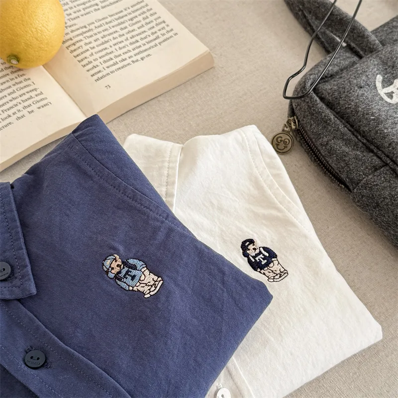 2024 Spring New Children Long Sleeve Shirts Fashion Girls Cartoon Lapel Shirt Baby Boys Cotton Tee Kids Casual Tops Clothes 29 Sd8742f0ee5ab4178a26a2309960081efN