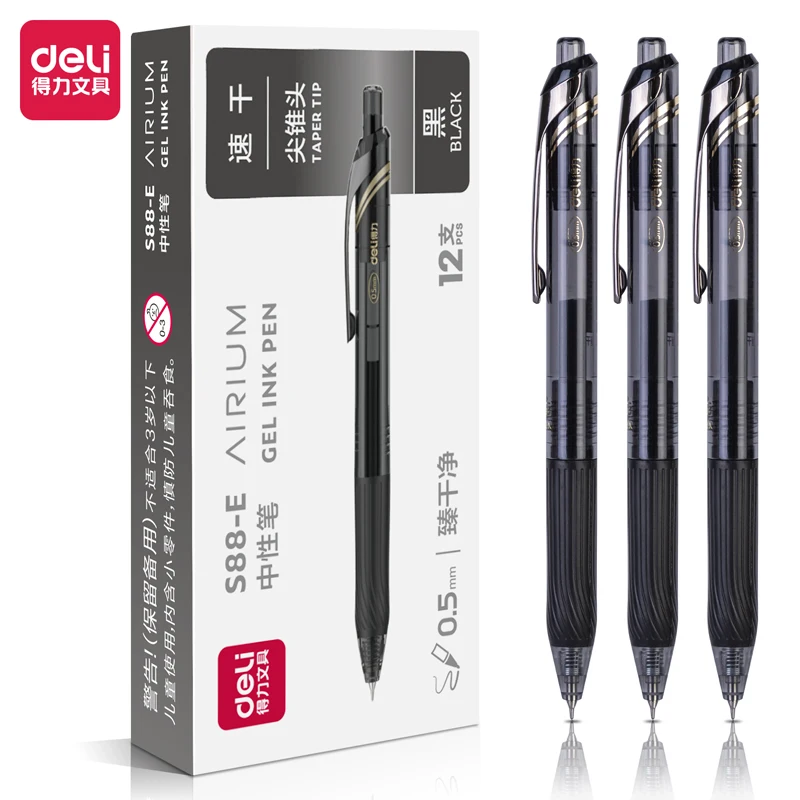 3Pcs Deli S88-E Quick Dry Neutral Pens 0.5mm Tapered Head Black Ink Office School Student Stationery Supplies
3Pcs Deli S88-E Quick Dry Neutral Pens 0.5mm Tapered Head Black Ink Office School Student Stationery Supplies