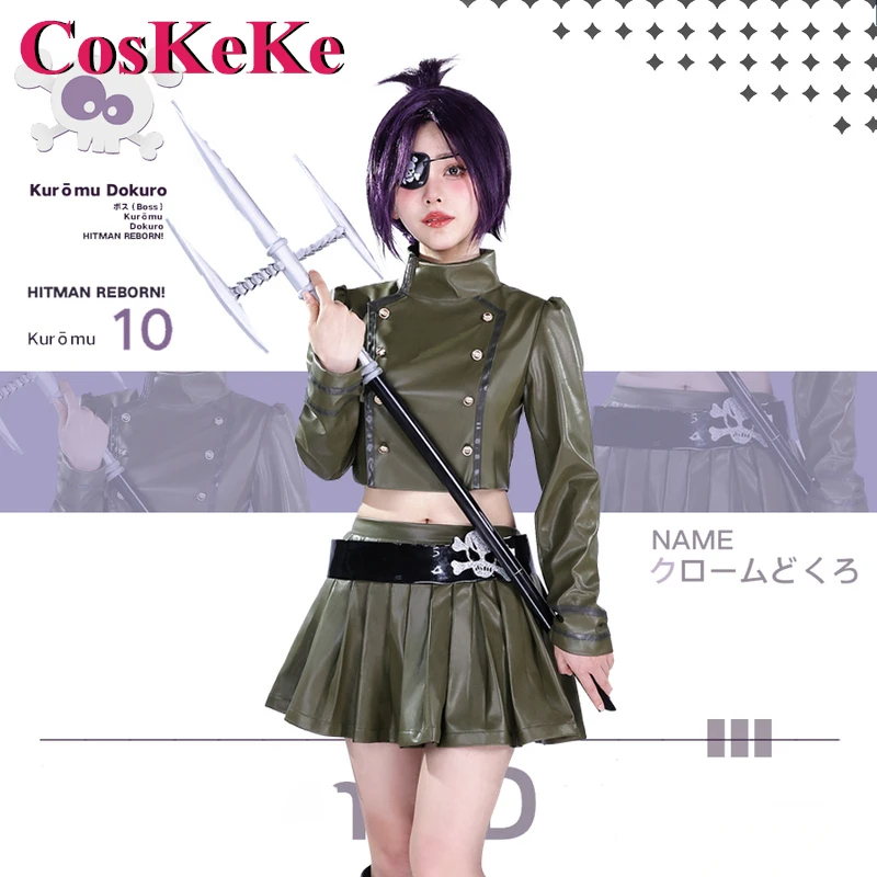 

CosKeKe Kurōmu Dokuro Cosplay Anime HITMAN REBORN Costume Fashion Combat Uniform Halloween Carnival Party Role Play Clothing New