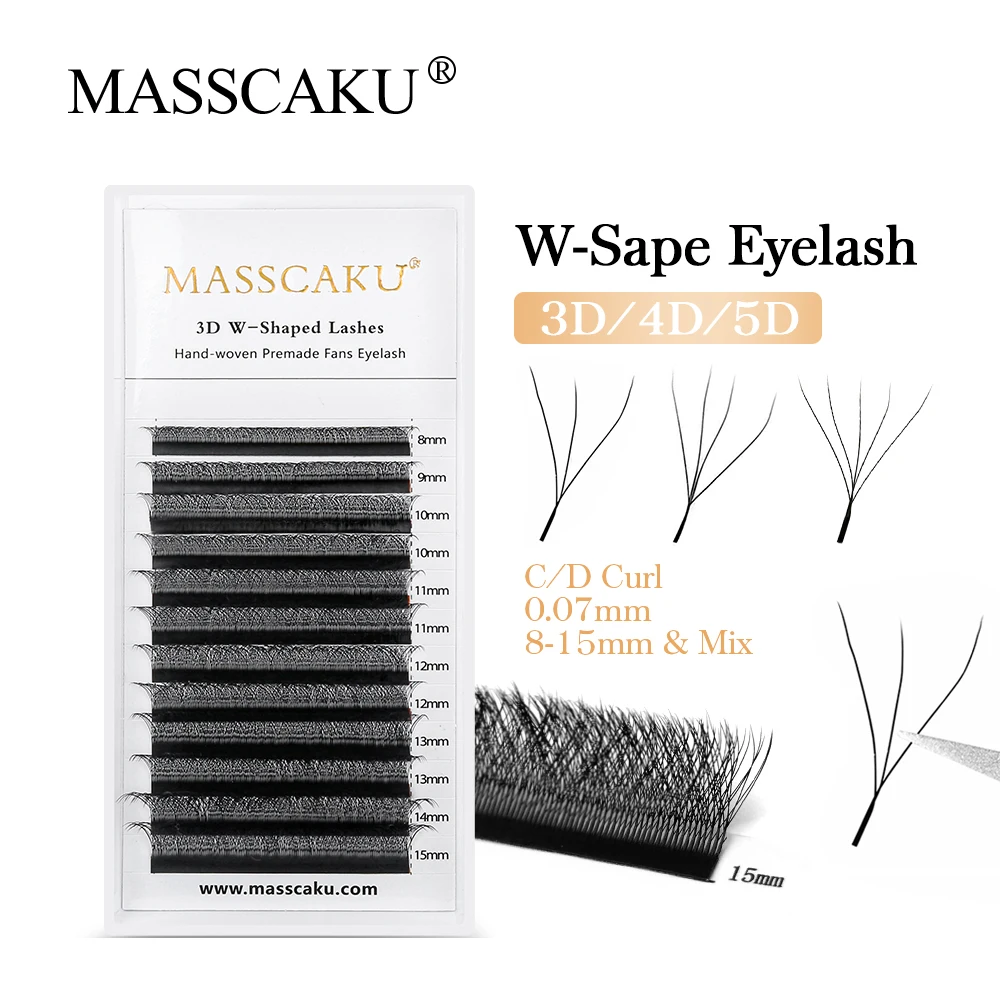MASSCAKU W Shape 3D 4D 5D Premade Volume Easy Fans Nature Soft Light Individual Lashes Clover Bloom False Eyelashes Extension
MASSCAKU W Shape 3D 4D 5D Premade Volume Easy Fans Nature Soft Light Individual Lashes Clover Bloom False Eyelashes Extension