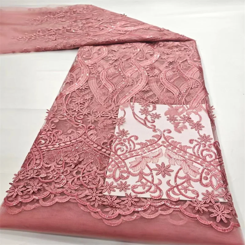 Pink High Quality African Lace Fabric French Net Sequins Fabric for Sewing Embroidered Lace Tulle Nigerian Lace Fabric 5 Yards
Pink High Quality African Lace Fabric French Net Sequins Fabric for Sewing Embroidered Lace Tulle Nigerian Lace Fabric 5 Yards
