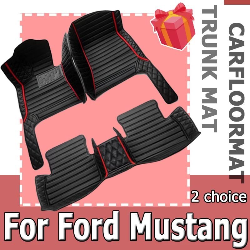 

Artificial Leather Custom Car Floor Mats for Ford Mustang 2015-2023 Interior Details Car Accessories