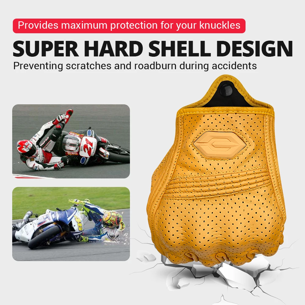Leather Motorcycle Gloves Summer Breathable Mesh Moto Gloves Touch Function Motorbike Gloves Motocross Off-Road Racing Gloves Leather Motorcycle Gloves Summer Breathable Mesh Moto Gloves Touch Function Motorbike Gloves Motocross Off-Road Racing Gloves
