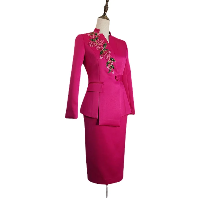 Luxury New Designer Chinese Embroidery Suit Uniform Host Meeting Skirt Suits Blazer & Suits High End Women's Blazers Suits
Luxury New Designer Chinese Embroidery Suit Uniform Host Meeting Skirt Suits Blazer & Suits High End Women's Blazers Suits
