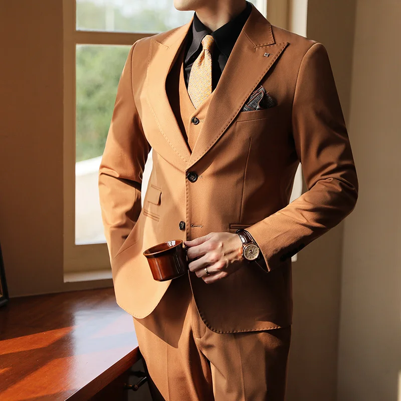 New Advanced Sense (suit + Vest + Pants) Men's Fashion Business Comfort Casual Gentleman Trend Wedding Korean Version Suit Set
New Advanced Sense (suit + Vest + Pants) Men's Fashion Business Comfort Casual Gentleman Trend Wedding Korean Version Suit Set