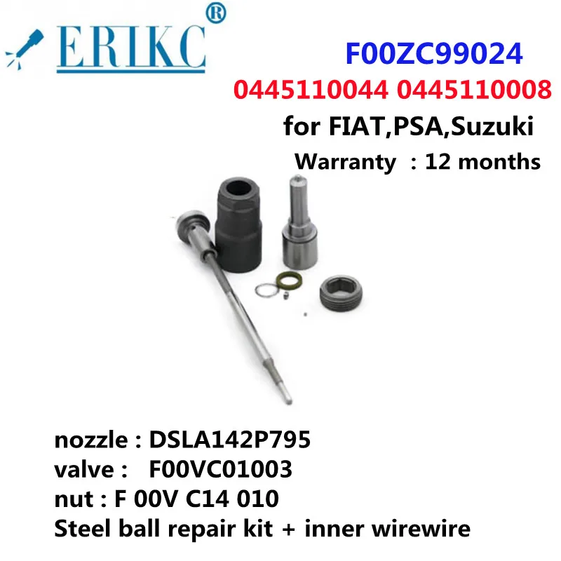 ERIKC F00ZC99024 Injector Overhaul Kits NOZZLE DSLA142P795 (043317519) VALVE F00VC01003 NUT F00VC14010 FOR 0445110008 0445110044
ERIKC F00ZC99024 Injector Overhaul Kits NOZZLE DSLA142P795 (043317519) VALVE F00VC01003 NUT F00VC14010 FOR 0445110008 0445110044
