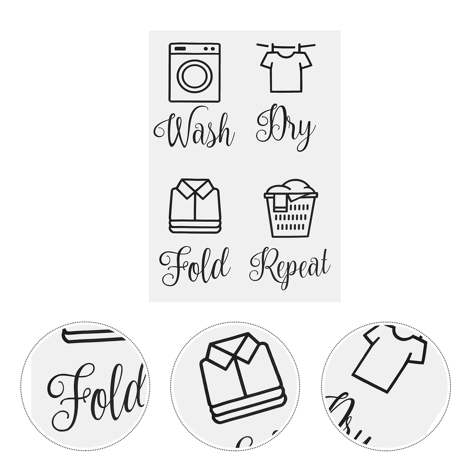 1 Set of Laundry Room Signs Wash/Dry/Fold/Repeat Stickers Rustic Laundry Room Backdrop Decor
1 Set of Laundry Room Signs Wash/Dry/Fold/Repeat Stickers Rustic Laundry Room Backdrop Decor