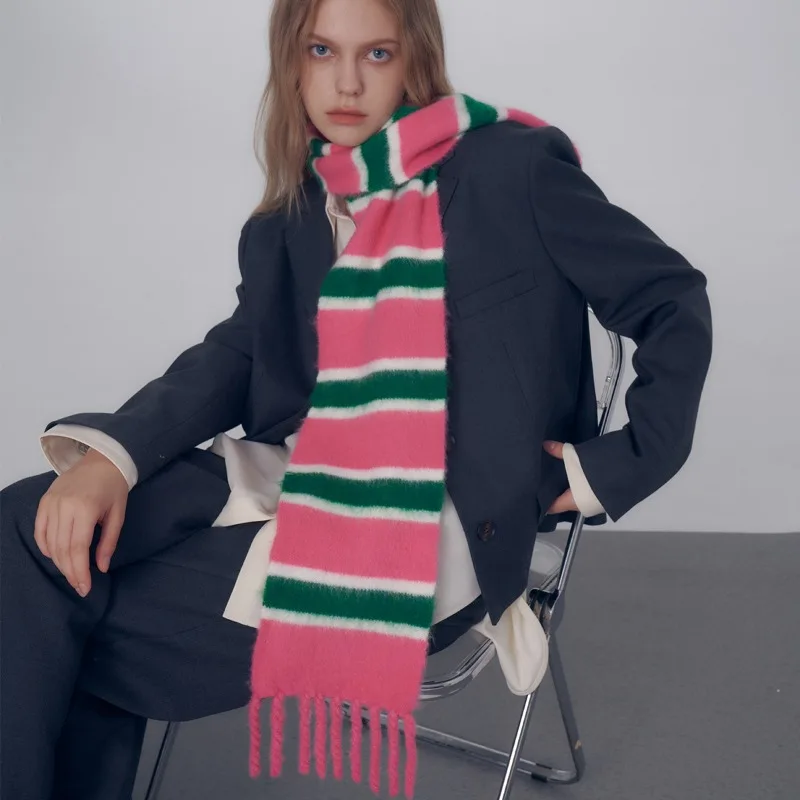 High Quality Shawl Hand-worn Fringed Knitted Striped Wool Blend Scarf Women Warm Soft Tassel Muffler Girls Autumn Winter Female
High Quality Shawl Hand-worn Fringed Knitted Striped Wool Blend Scarf Women Warm Soft Tassel Muffler Girls Autumn Winter Female