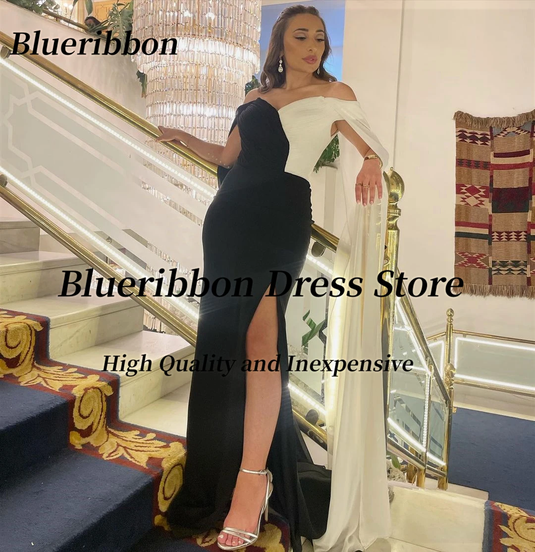 Blueribbon Black&White Mermaid Prom Dresses for Women 2024 Off Shoulder Long Side Slit Evening Party Trumpet Gowns Saudi Arabia
Blueribbon Black&White Mermaid Prom Dresses for Women 2024 Off Shoulder Long Side Slit Evening Party Trumpet Gowns Saudi Arabia