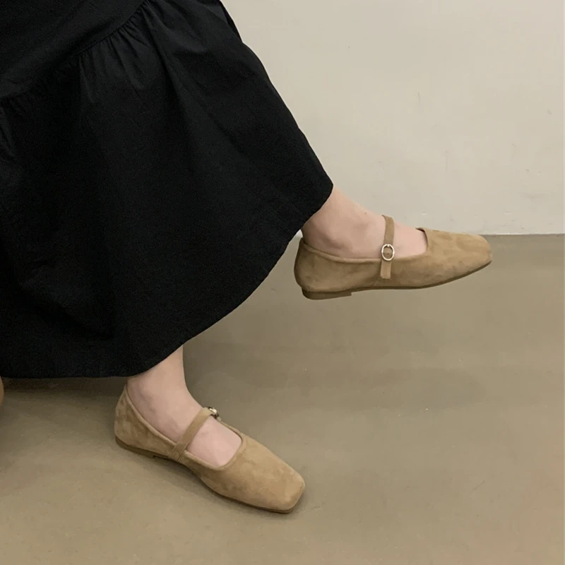AIYUQI Mary Jane Shoes Women Flat 2025 Spring Shoes Female Genuine Leather Square Head Non-slip Large Size Ballet Shoes Women AIYUQI Mary Jane Shoes Women Flat 2025 Spring Shoes Female Genuine Leather Square Head Non-slip Large Size Ballet Shoes Women