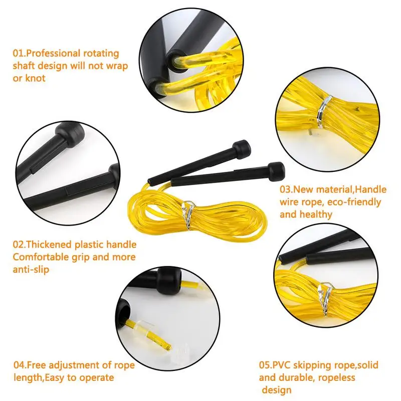 Exercise Jump Rope Tangle-Free Rapid Speed Jumping Rope Cable Jump Rope Workout With Anti-Slip Handles For Fitness Home Exercise
Exercise Jump Rope Tangle-Free Rapid Speed Jumping Rope Cable Jump Rope Workout With Anti-Slip Handles For Fitness Home Exercise