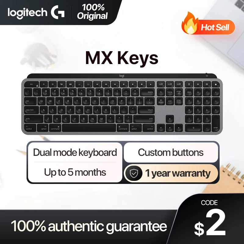 Беспроводная клавиатура Logitech MX Keys, Bluetooth, офисная, 104 клавиши, заряжаемая, с подсветкой, ультратонкая, бесшумная, для бизнеса, для ПК, ноутбука
Беспроводная клавиатура Logitech MX Keys, Bluetooth, офисная, 104 клавиши, заряжаемая, с подсветкой, ультратонкая, бесшумная, для бизнеса, для ПК, ноутбука