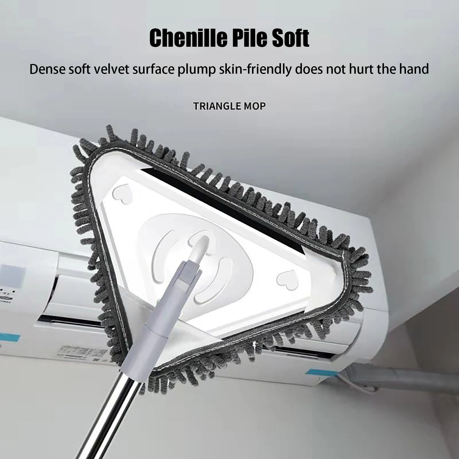 Generic Triangular Mop Mini Triangle Deep Cleaning Mop With Long Handle