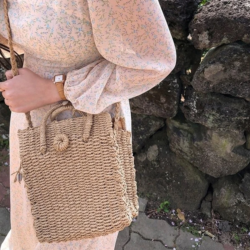 Vintage Handwoven Straw Crossbody - Bohemian Basket Bag 4 Sd88598d0767946d78f390bd9aa843a71o