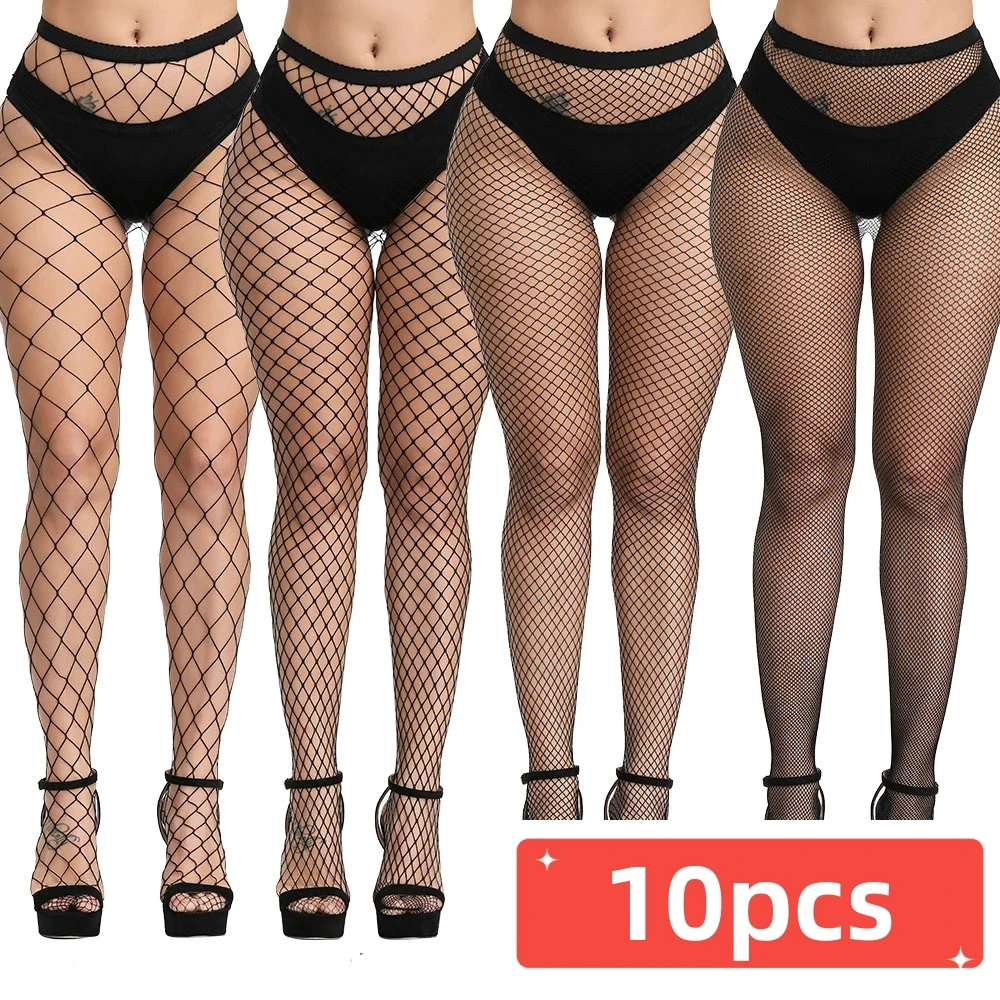 

10PCS Fishnet Stockings for Women High Waist Sexy Fishnet Stockings Thigh High Stockings Pantyhose Fishnet Tights