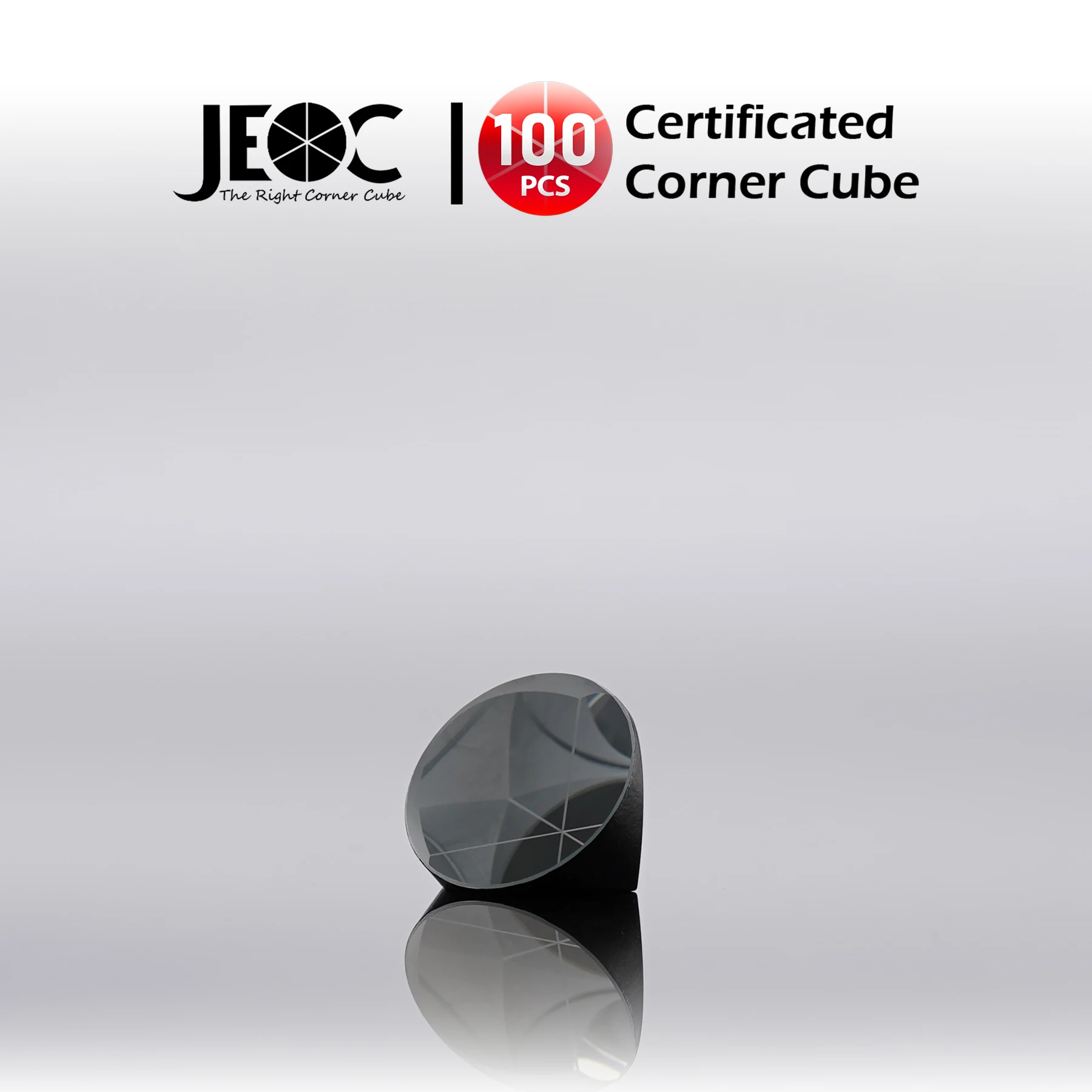 100pcs JEOC Certificated Corner Cube, 17.8mm (0.7") Diameter, 13.3mm (0.52") Height reflective prism, Aluminum Coated
100pcs JEOC Certificated Corner Cube, 17.8mm (0.7") Diameter, 13.3mm (0.52") Height reflective prism, Aluminum Coated