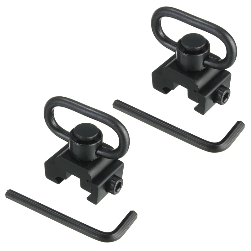 

2X Quick Release Detach QD Sling Swivel Attachment W/ 20Mm Picatinny Rail Mount Black