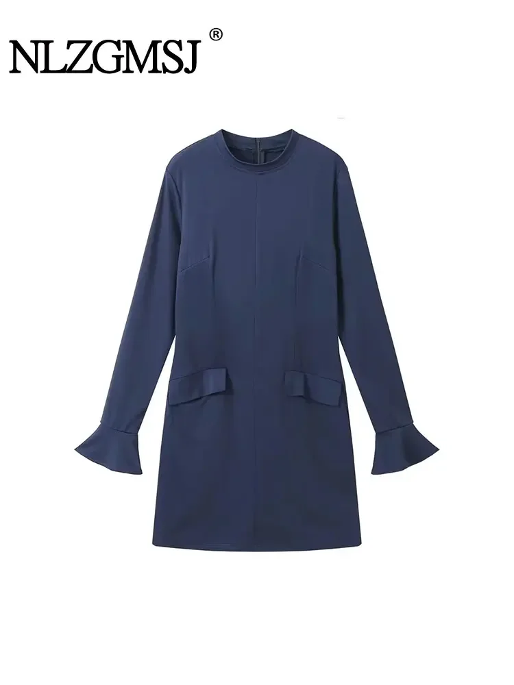 Nlzgmsj TRAF 2024 Woman Pocket Mini Dresses Long Sleeve Vintage O-Neck Spring Autumn Causal Elegant Slim Dresses
Nlzgmsj TRAF 2024 Woman Pocket Mini Dresses Long Sleeve Vintage O-Neck Spring Autumn Causal Elegant Slim Dresses